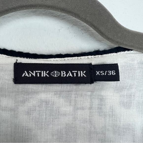 Antik Batik | Ida Mini Dress Cream Black Embroidered Tassels Boho Summer XS - Picture 12 of 15